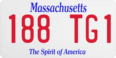 MA license plate 188TG1