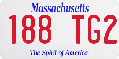 MA license plate 188TG2