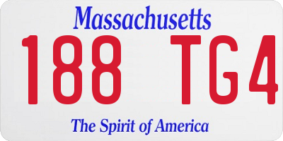 MA license plate 188TG4