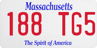 MA license plate 188TG5