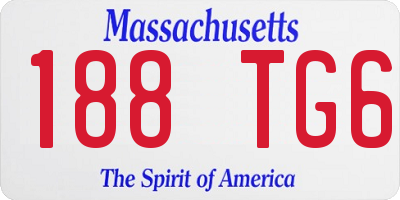 MA license plate 188TG6