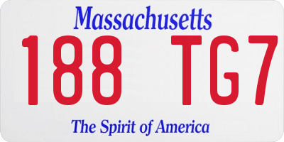MA license plate 188TG7