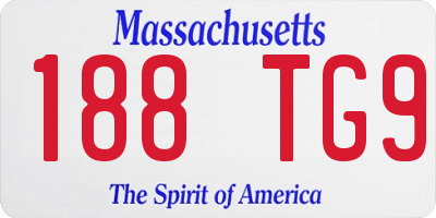MA license plate 188TG9