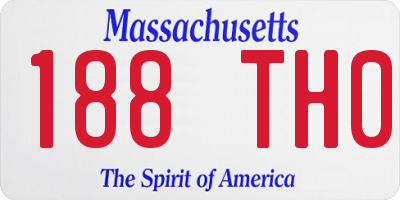 MA license plate 188TH0