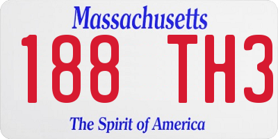 MA license plate 188TH3