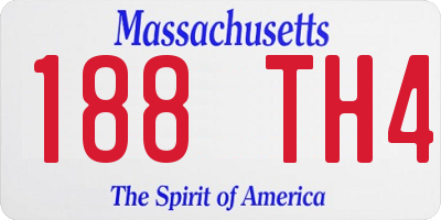 MA license plate 188TH4
