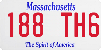 MA license plate 188TH6