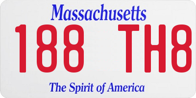 MA license plate 188TH8
