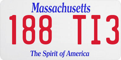 MA license plate 188TI3