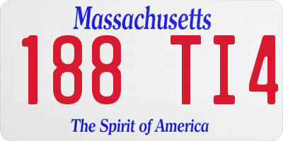 MA license plate 188TI4