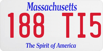 MA license plate 188TI5