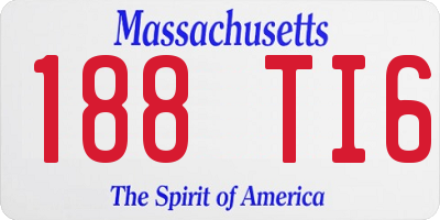 MA license plate 188TI6