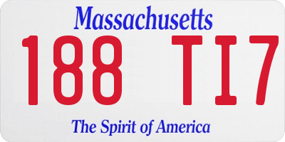 MA license plate 188TI7