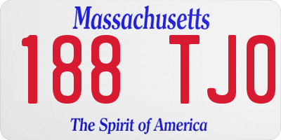 MA license plate 188TJ0