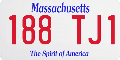 MA license plate 188TJ1