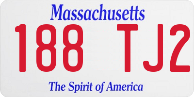 MA license plate 188TJ2