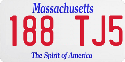 MA license plate 188TJ5
