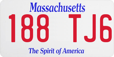 MA license plate 188TJ6