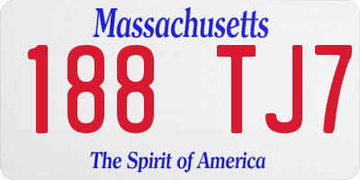 MA license plate 188TJ7