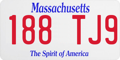 MA license plate 188TJ9