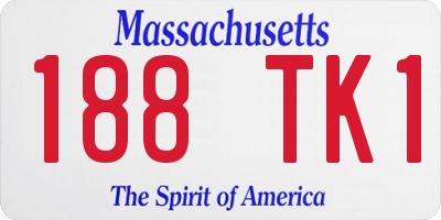 MA license plate 188TK1