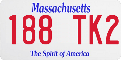 MA license plate 188TK2