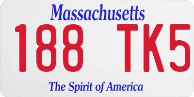MA license plate 188TK5
