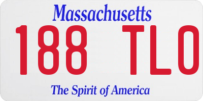 MA license plate 188TL0