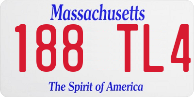 MA license plate 188TL4