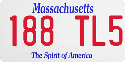 MA license plate 188TL5