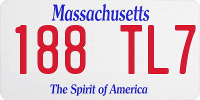 MA license plate 188TL7