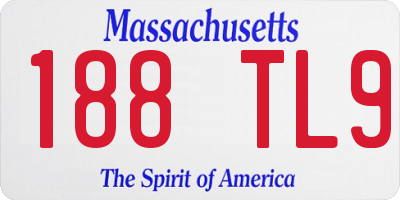 MA license plate 188TL9