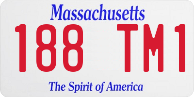 MA license plate 188TM1