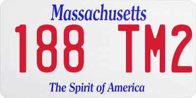 MA license plate 188TM2