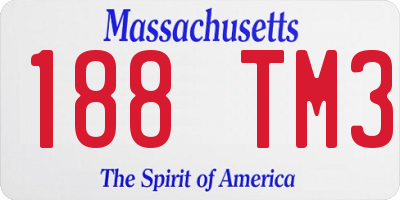 MA license plate 188TM3