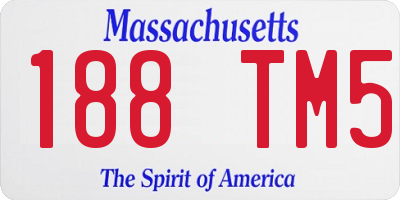MA license plate 188TM5