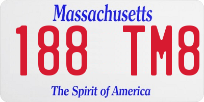 MA license plate 188TM8