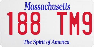 MA license plate 188TM9