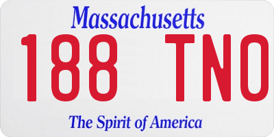MA license plate 188TN0