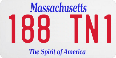 MA license plate 188TN1