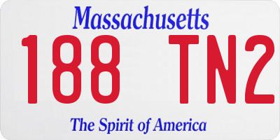 MA license plate 188TN2