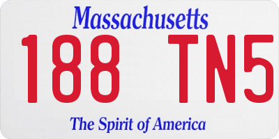 MA license plate 188TN5