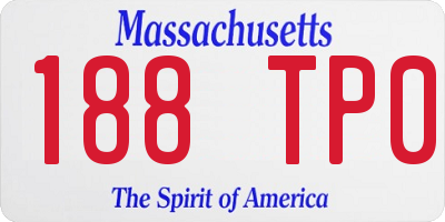 MA license plate 188TP0