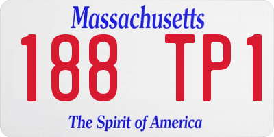 MA license plate 188TP1