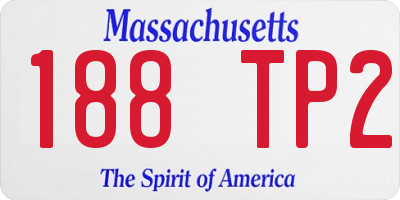 MA license plate 188TP2