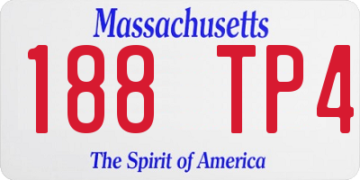 MA license plate 188TP4