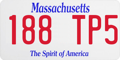 MA license plate 188TP5