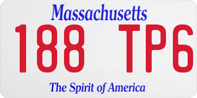 MA license plate 188TP6