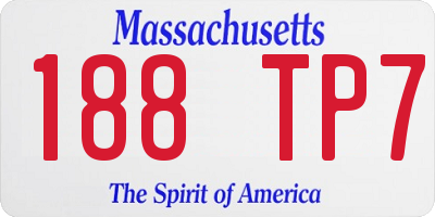 MA license plate 188TP7