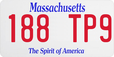 MA license plate 188TP9